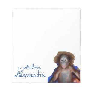 Niedlich Baby Orangutan Personalisiert Notepad Notizblock