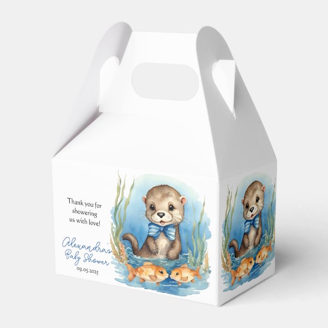 Niedlich Baby Otter Boy Babydusche Geschenkschachtel (Vorderseite)
