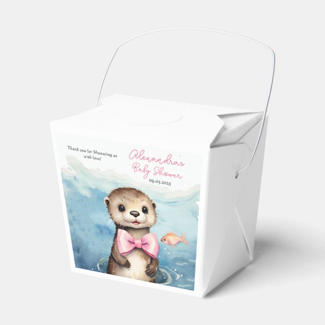 Niedlich Baby Otter Girl Babydusche Geschenkschachtel (Vorderseite)