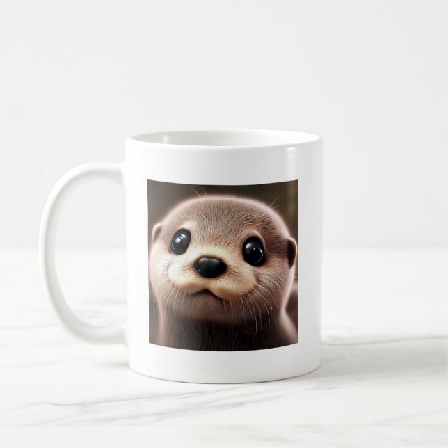 Niedlich Baby Otter Tasse - Süße Tier Tasse (Links)