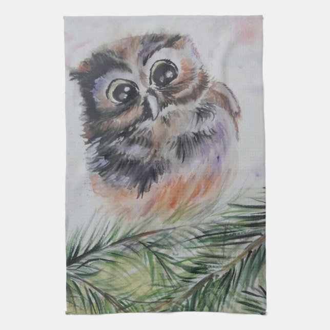 Niedlich Baby Owl Kitetücher Geschirrtuch (Vertikal)