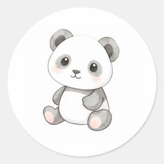 Niedlich Baby Panda Aufkleber Aquarellfarbe Illust