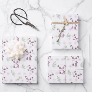 Niedlich Baby Panda Blume Balloons Babydusche Geschenkpapier Set