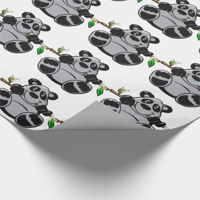 Niedlich Baby Panda Eating Bamboo Geschenkpapier (Ecke)