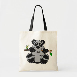Niedlich Baby Panda Eating Bamboo Tragetasche