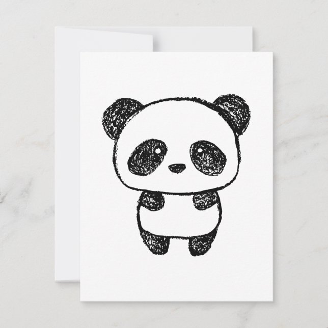 Niedlich Baby Panda Gezeichnet in Charcoal - Amand (Vorderseite)