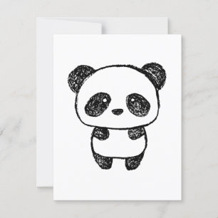 Niedlich Baby Panda Gezeichnet in Charcoal - Amand