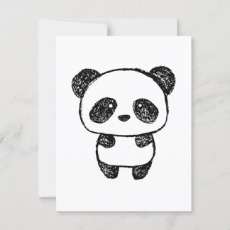 Niedlich Baby Panda Gezeichnet in Charcoal - Amand