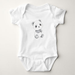 Niedlich Baby Panda Illustration Baby Jersey Bodys Baby Strampler