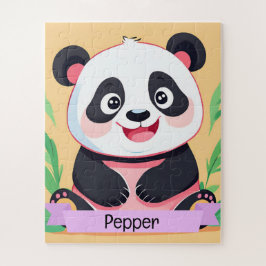 Niedlich Baby Panda Individuelle Name Puzzle