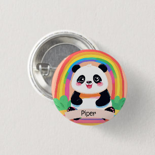 Niedlich Baby Panda Rainbow Button