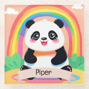 Niedlich Baby Panda Rainbow Glasuntersetzer
