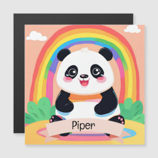 Niedlich Baby Panda Rainbow Magnetkarte