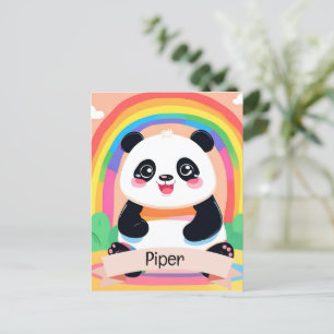 Niedlich Baby Panda Rainbow Postkarte