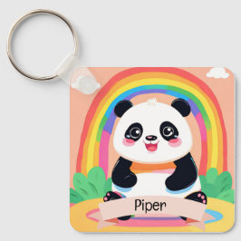 Niedlich Baby Panda Rainbow Schlüsselanhänger