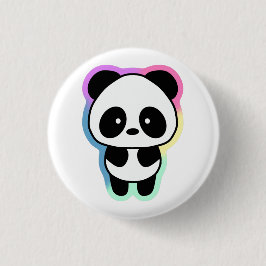 Niedlich Baby Panda - Regenbogenfarben Button