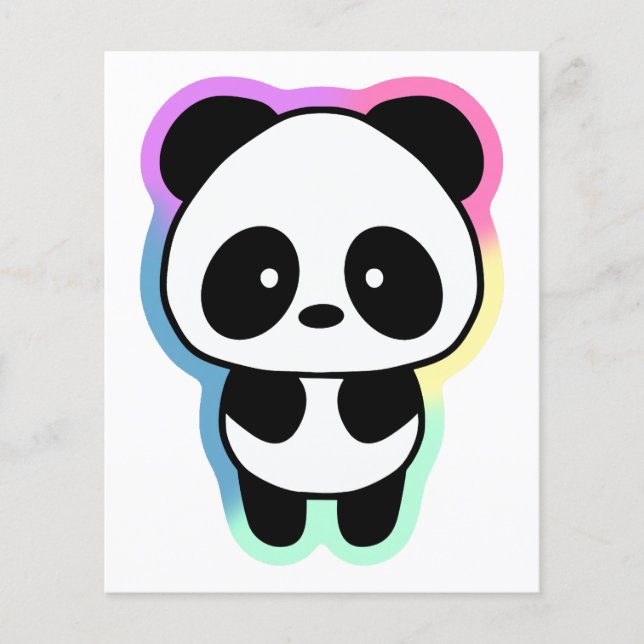Niedlich Baby Panda - Regenbogenfarben Flyer (Vorne)