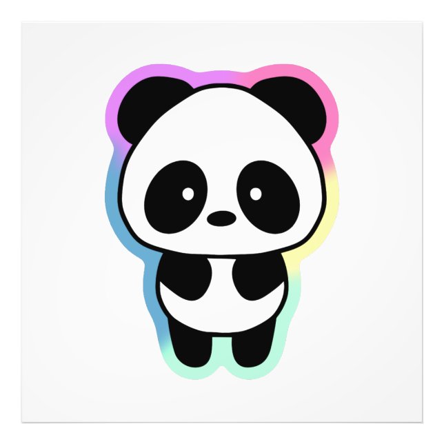 Niedlich Baby Panda - Regenbogenfarben Fotodruck (Vorne)