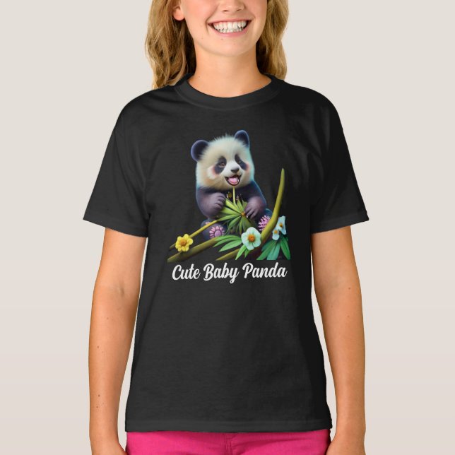 Niedlich Baby Panda T-Shirt (Vorderseite)