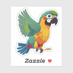 Niedlich Baby Parakeet Cartoon Aufkleber