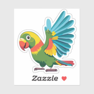 Niedlich Baby Parakeet Cartoon Aufkleber