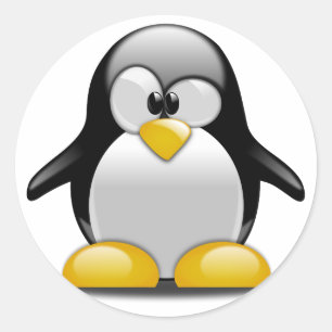Niedlich Baby Penguin Cartoon Runder Aufkleber