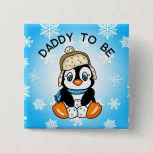 Niedlich Baby Penguin Daddy zu sein Babydusche Button