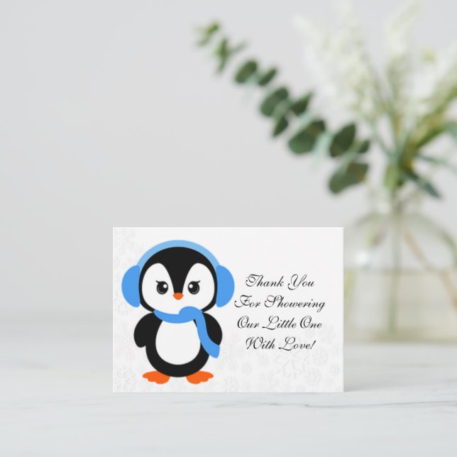 Niedlich Baby Penguin Dankeschön Karte (Stehend Vorderseite)