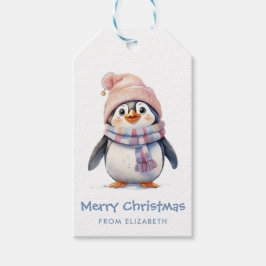 Niedlich Baby Penguin Fun Urlaub Weihnachten Geschenkanhänger