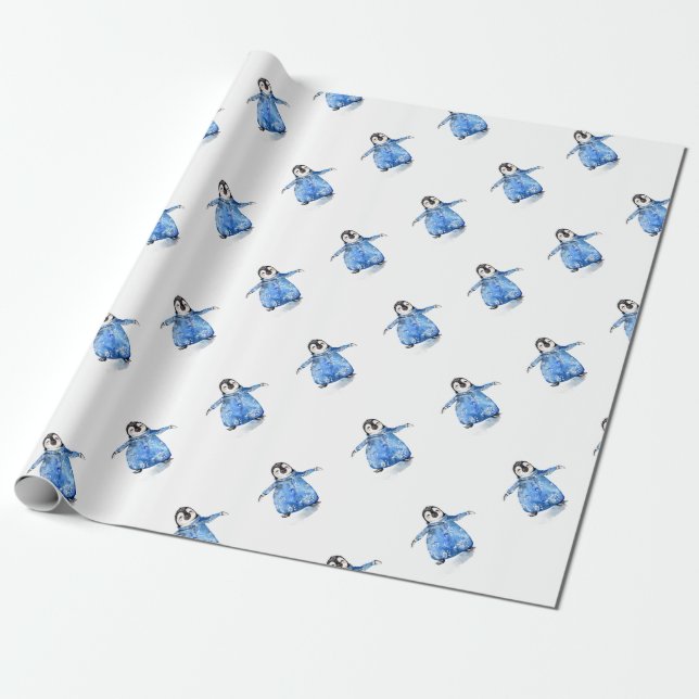 Niedlich Baby Penguin in Onsie Geschenkpapier (Ungerollt)