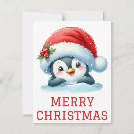 Niedlich Baby Penguin Weihnachtskarte Feiertagskarte