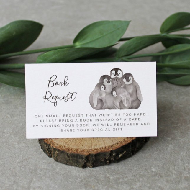 Niedlich Baby Penguins Babydusche Buchungsanfrage Begleitkarte (Von Creator hochgeladen)