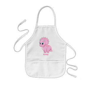 Niedlich Baby Pink Triceratops Dinosaurier Kinderschürze