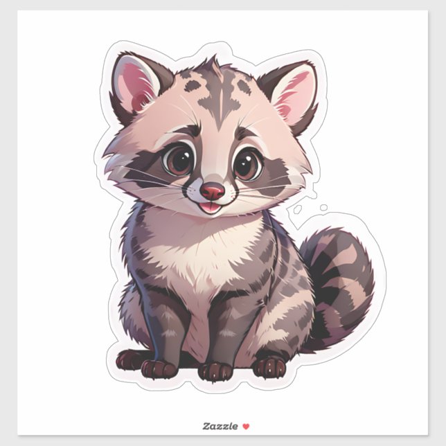 Niedlich Baby Raccoon Aufkleber (Blatt)