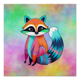 Niedlich Baby Raccoon Poster