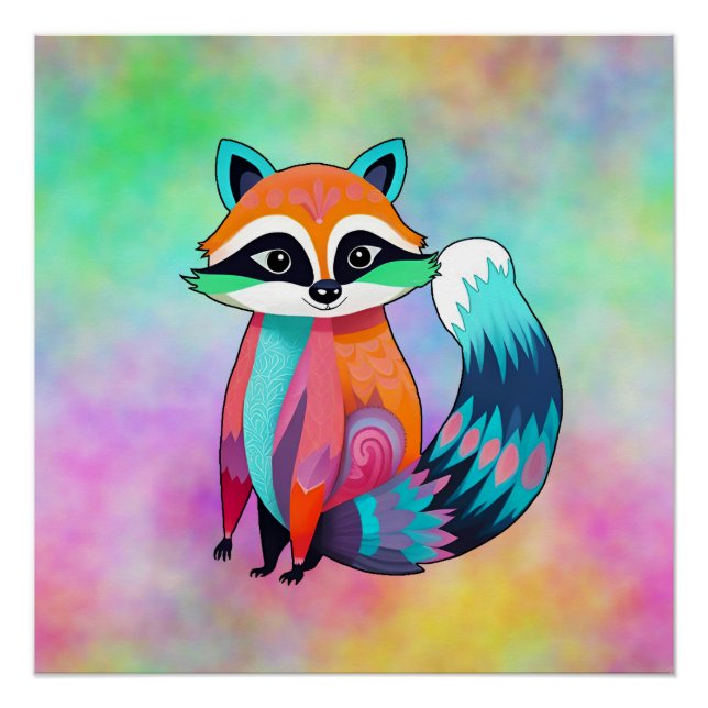 Niedlich Baby Raccoon Poster (Vorderseite)