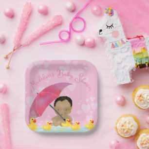 Niedlich Baby Rain Rubber Ducky's Umbrella Baby Sh Pappteller
