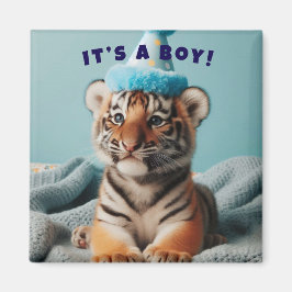 Niedlich Baby Reveal Boy Blue Baby Tiger Magnet