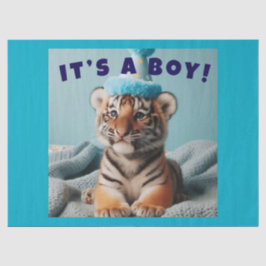 Niedlich Baby Reveal Boy Blue Baby Tiger Seidenpapier