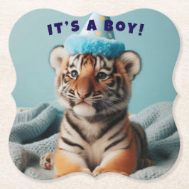 Niedlich Baby Reveal Boy Blue Baby Tiger Untersetzer