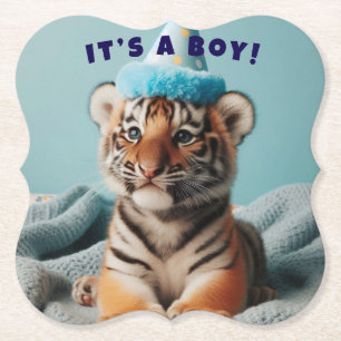 Niedlich Baby Reveal Boy Blue Baby Tiger Untersetzer