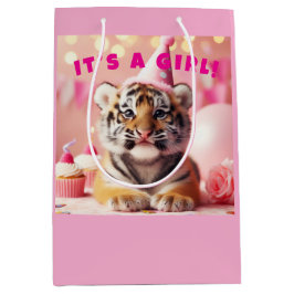 Niedlich Baby Reveal Girl Pink Baby Tiger Mittlere Geschenktüte