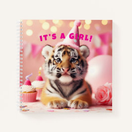 Niedlich Baby Reveal Girl Pink Baby Tiger Notizbuch