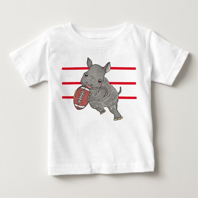 Niedlich Baby Rhino American Football Baby T - Shi T-shirt (Vorderseite)
