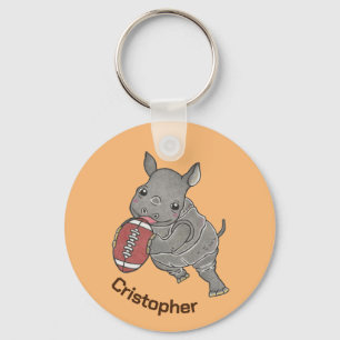 Niedlich Baby Rhino Rhinoceros Tierischer Schlüsse Schlüsselanhänger