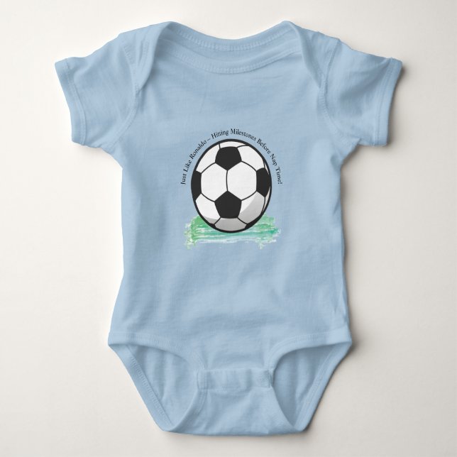 Niedlich Baby Ronaldo Football Baby Strampler (Vorderseite)