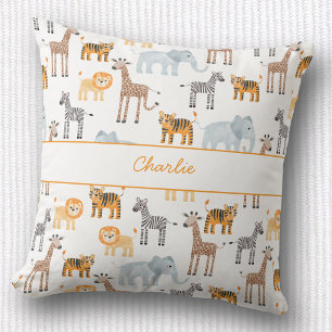 Niedlich Baby Safari Animal Watercolor Individuell Kissen