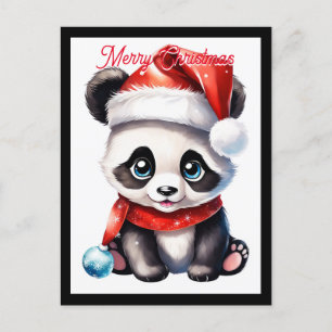 Niedlich Baby Santa Panda Weihnachtsfeiertag Postkarte