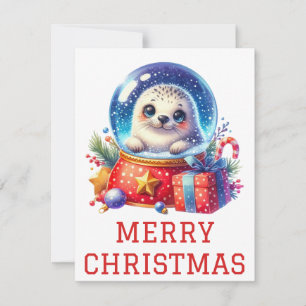 Niedlich Baby Siegel Weihnachtskarte Feiertagskarte