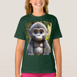 Niedlich Baby Silver Gorilla T - Shirt für Kinder